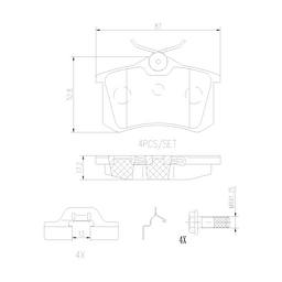 Audi VW Disc Brake Pad Set - Rear (Ceramic) 8E0698451L - Brembo P85020N